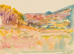 Carl Sprinchorn, Landscape, Watercolor, pencil and crayon on paper