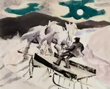 James Fitzgerald, Cutting Capers in Vermont 1944-45, Watercolor and Chinese ink on paper