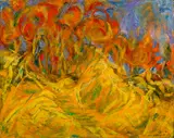 David von Schlegell, Hillside in Autumn, 1953, Oil on masonite