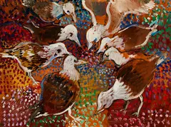 Henry Kallem, Seagulls, Acrylic on panel