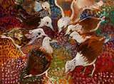Henry Kallem, Seagulls, Acrylic on panel