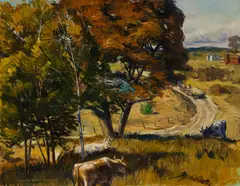 Claude Montgomery, Country Road, Oil on canvas
