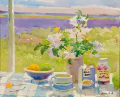 Charles Reid, Breakfast Bacaro, Oil on panel