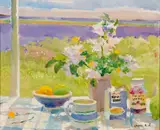 Charles Reid, Breakfast Bacaro, Oil on panel