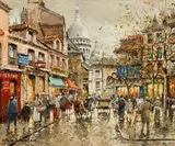 Antoine Blanchard, Place du Tertre, Montmartre, 1900, Oil on canvas