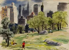 Tom Craig, Central Park, New York, Watercolor