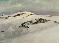 Skiers in the White Mountains by Eric Sloane, Oil on canvas, sold Apr 2024