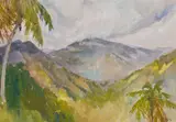 Philip Little, Jamaican Landscape, 1922, Watercolor on paper