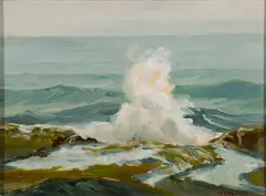 Melville Stark, Crashing Wave, Oil on board