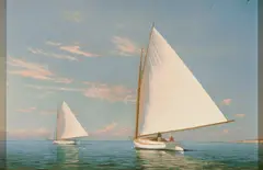 Michael Keane, Two Sailboats, Giclée print on canvas