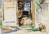 Ted Davis, Fish House, 1955, Watercolor on paper