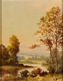 Richard Delano Briggs, Landscape with River, Oil on board