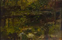 Edward Leon Durand, Double-Sided Landscape, Oil on panel