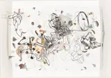Mark Fox, Oddment (The Biggish Bang), 2005, Ink and watercolor on paper with metal pins
