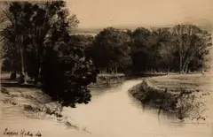 Sunset in Ireland by Francis Seymour Haden, 1868, Etching, sold Nov 2023