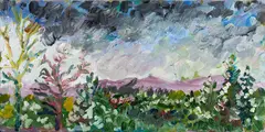 John David O'Shaughnessy, Purple Mountains, Oil on canvas