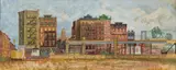 Robert Solotaire, Tenements, NYC, March, 1978, Oil on panel
