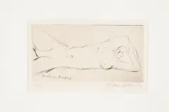 Milton Avery, Reclining Nude, 1939, Drypoint etching