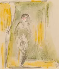 Actor by Carl Sprinchorn, Watercolor and pencil on paper, sold Nov 2023