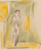 Carl Sprinchorn, Actor, Watercolor and pencil on paper
