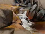 Lincoln Perry, Being at the Baths, Oil pastel on paper