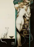 Michael Parkes, Night and Day, Colored lithograph