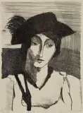 Walt Kuhn, Girl with Cocked Hat, Lithograph