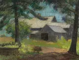 Charles Henry Richert, Homestead, Pastel on paperboard