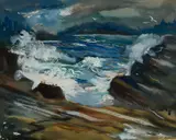 Fritz Rockwell, Monhegan Surf, 1955, Watercolor and gouache on paper