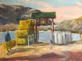 Theodore Tihansky, The Town Dock, Oil on canvas