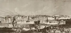 John William Hill, View of Portland, Maine, Lithograph (restrike)