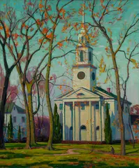 William Greason, Old Lyme Church, Oil on canvas
