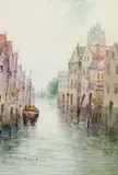 Canal Scene by Hartwell Leon Woodcock, 1898, Watercolor on paper, offered Nov 2023