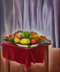 Hugh Littlejohn, Still Life - Autumn Fruits, Oil on canvas