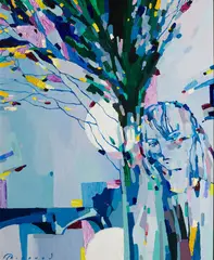 Maxim Pridanov, Twilight in Rome" or "Love Time, 1989, Oil on cloth