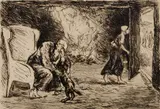 Max Liebermann, Return of Young Tobias, Etching