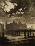 Joseph Pennell, Whitehall Court, London, 1903, Etching