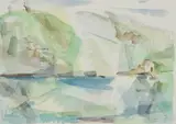 Ted Davis, Abstracted Monhegan, 1960, Watercolor on paper
