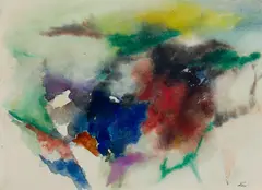 Abstract by Michael Loew, Watercolor on paper, sold Nov 2023