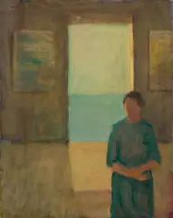 Jan McCartin, Figure in Passageway, Oil on canvas