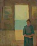Jan McCartin, Figure in Passageway, Oil on canvas