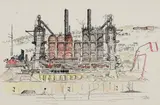 Robert Solotaire, Pittsburgh, Pa., February 19, 1980, Pen, ink and watercolor on paper