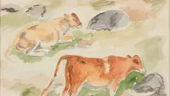 Cows in Landscape by Oscar Florianus Bluemner, Watercolor on paper, offered Nov 2023