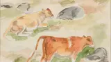 Oscar Florianus Bluemner, Cows in Landscape