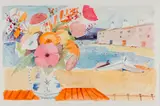 Charles Levier, Seaside Flowers, Watercolor on paper