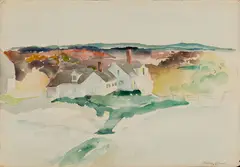 William Zorach, House in Landscape, 1928, Watercolor on paper