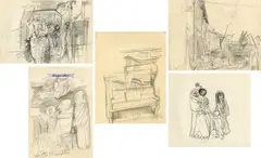 Charles E. Buckley, Five Drawings, Pencil on paper