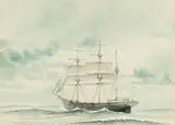 Jack Nowacki, The Southeaster was Stiffening and the Sea was Roughing, Watercolor on paper