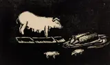William Muir, Pigs, Linocut