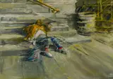 Monkey, Man with Crutch, September 1999, Acrylic on paper